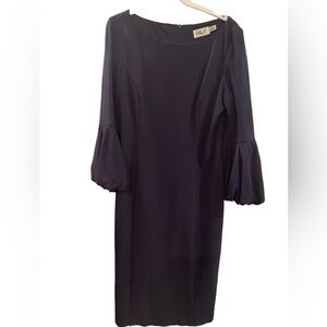 Eliza J Navy Blue Dress with Bell Sleeves